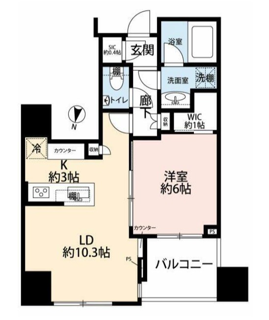 品川区大崎のマンションの間取り