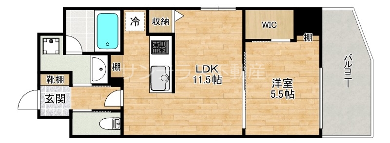 大阪市都島区内代町のマンションの間取り