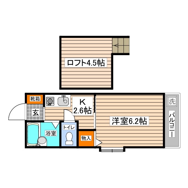 広島市安佐南区大塚西のアパートの間取り