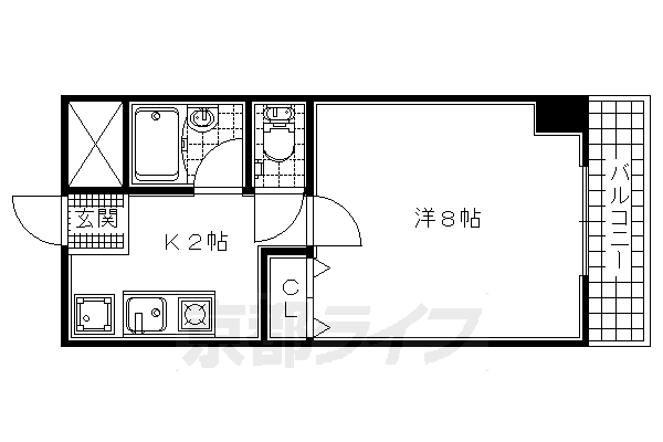 京田辺市河原受田のマンションの間取り