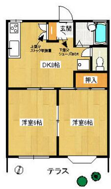 川崎市麻生区百合丘のアパートの間取り