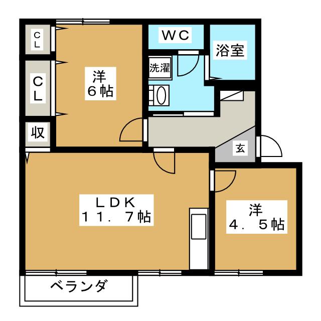 プロムナードＦＵＫＵＴＡ　Ｃ棟の間取り