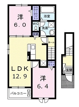 安芸高田市吉田町常友のアパートの間取り