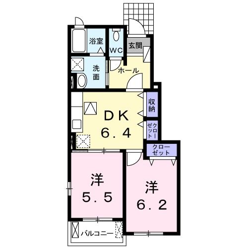 南相馬市原町区上町のアパートの間取り