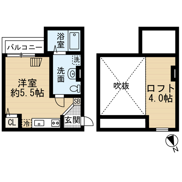 堺市堺区東湊町のアパートの間取り