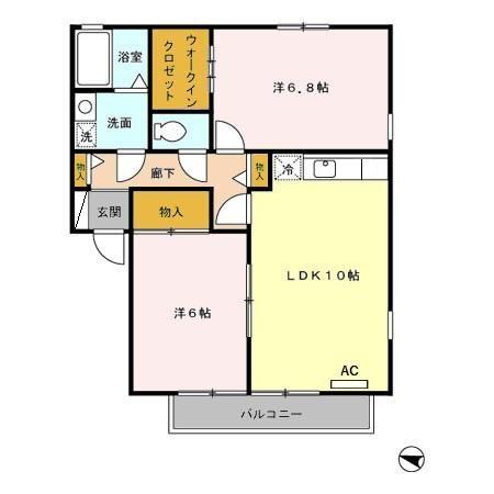 北本市西高尾のアパートの間取り