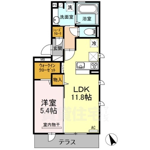 福岡市南区中尾のアパートの間取り