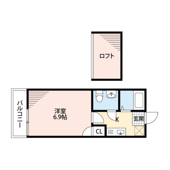 福岡市早良区曙のアパートの間取り