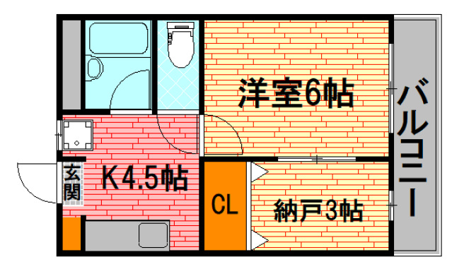 三次市南畑敷町のアパートの間取り