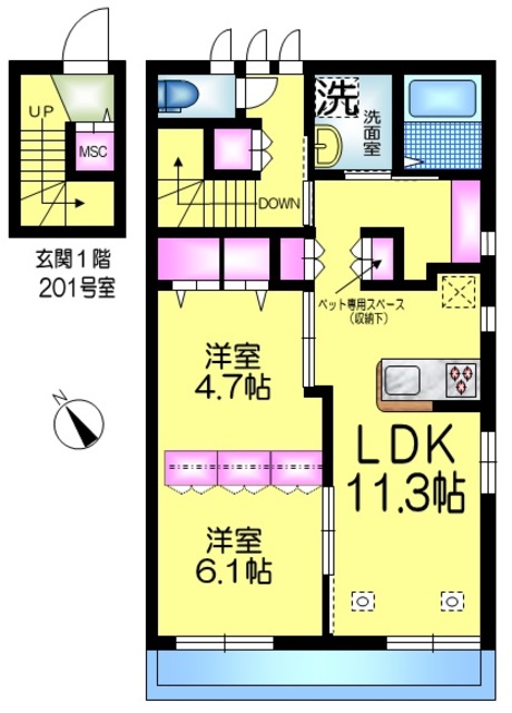 グレイス勝田台　西棟の間取り