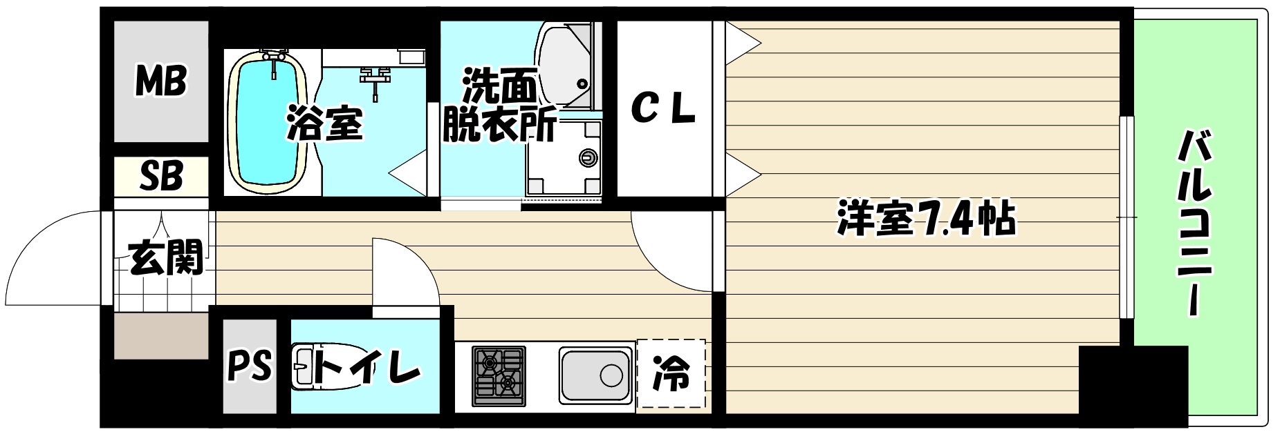 ＪＲ東海道本線 新大阪駅 徒歩7分 15階建 築18年の間取り写真