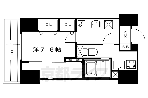 阪急京都線 大宮駅 徒歩6分 6階建 築10年の間取り写真