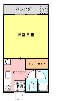 熊本県熊本市中央区新大江２（アパート）の賃貸物件の間取り