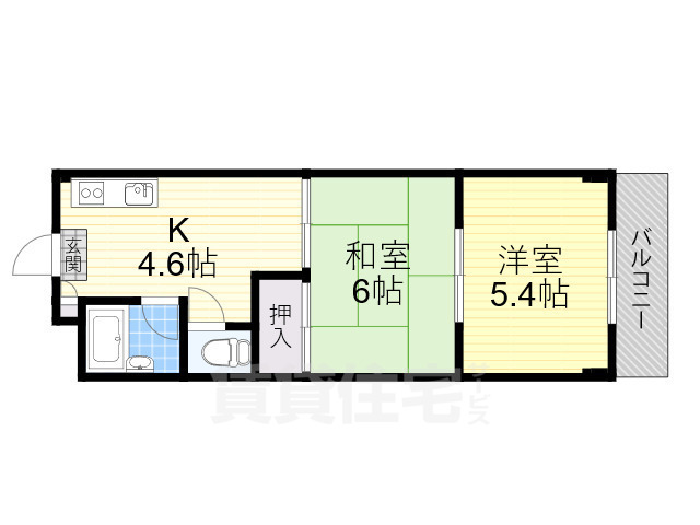 堺市北区東浅香山町のマンションの間取り