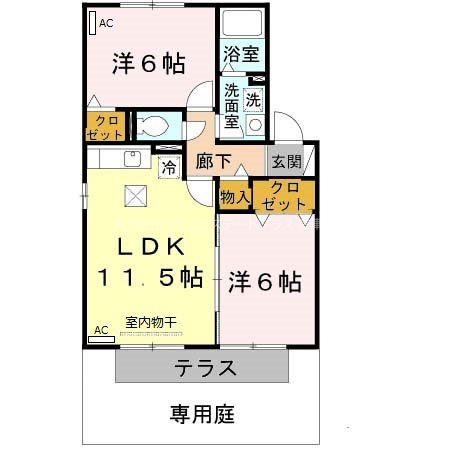 栗東市高野のアパートの間取り