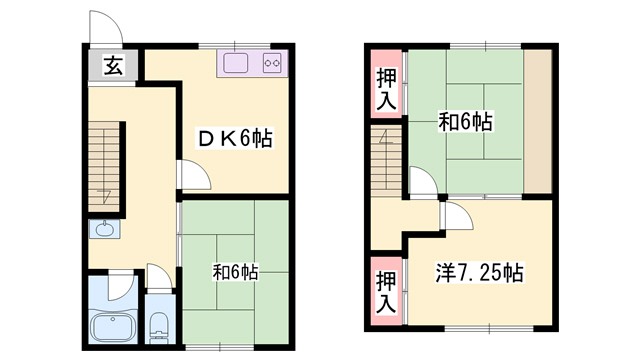 八代本町藤本二戸一の間取り