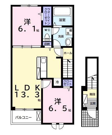 木更津市高柳のアパートの間取り