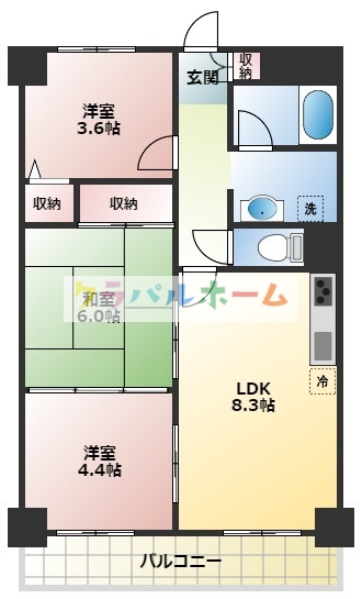 大阪市東淀川区菅原のマンションの間取り