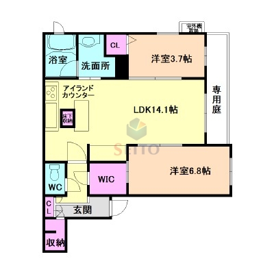 大阪市淀川区木川西のアパートの間取り