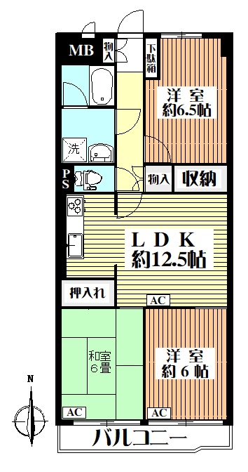 世田谷区上北沢のマンションの間取り