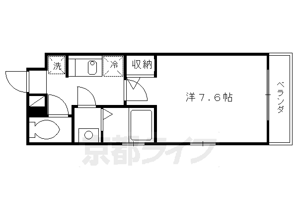 京都市右京区西院西今田町のマンションの間取り