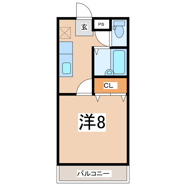 【郡山市安積町日出山のアパートの間取り】