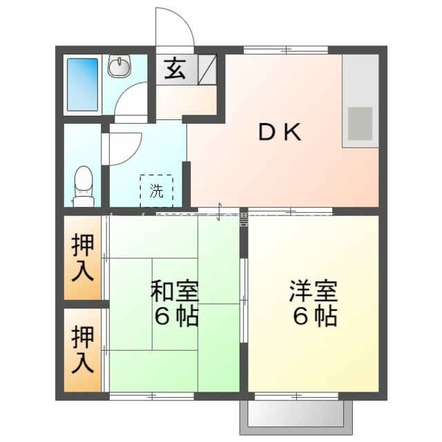 ハラマキハイツ　F棟の間取り