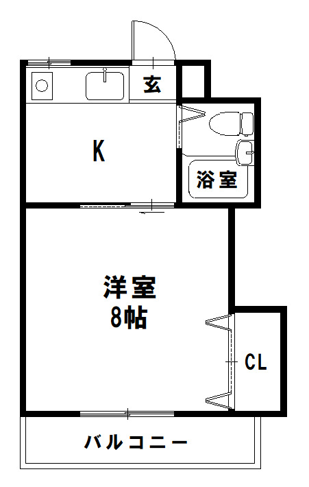 徳島市南庄町のマンションの間取り