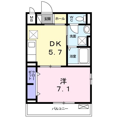 城陽市長池のアパートの間取り