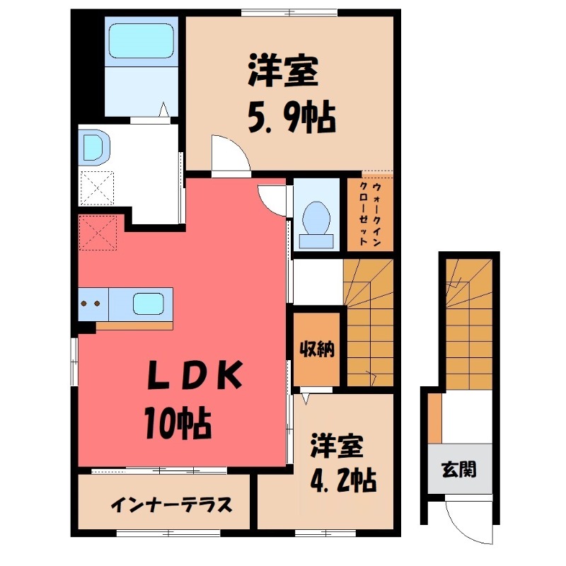 【仮）シェルルスターテラス安塚の間取り】