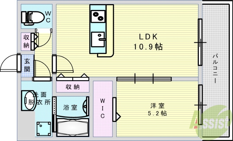 豊中市上野東のマンションの間取り