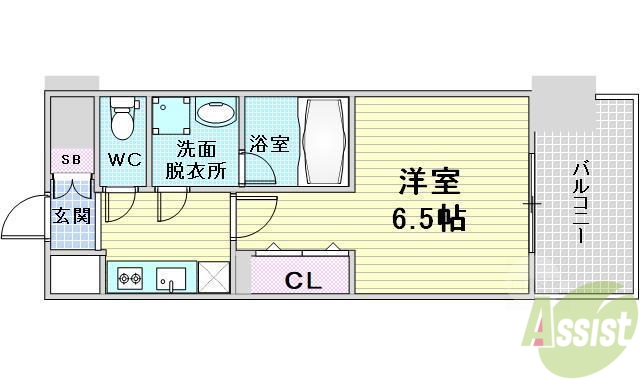 大阪市北区鶴野町のマンションの間取り