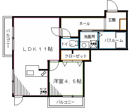 杉並区天沼のアパートの間取り