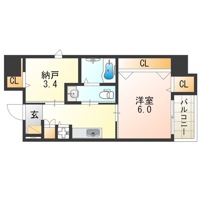 堺市堺区宿屋町東のマンションの間取り