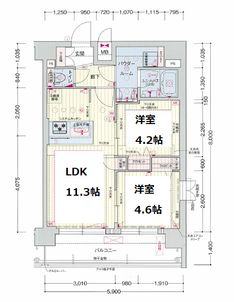 プレサンス　ＴＨＥ　ＫＹＯＴＯ　華苑の間取り