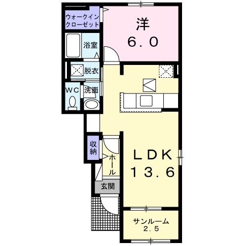 下妻市下木戸のアパートの間取り