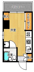 福岡市博多区千代のマンションの間取り