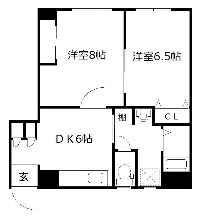 福岡市博多区美野島のマンションの間取り