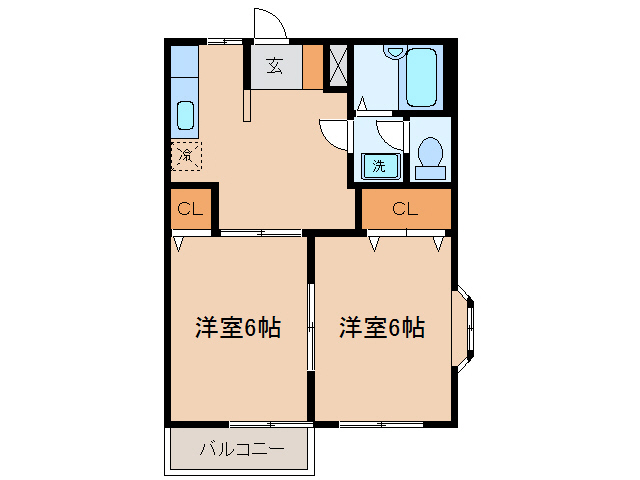 碧南市塩浜町のアパートの間取り