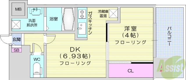 アルティザ仙台花京院の間取り