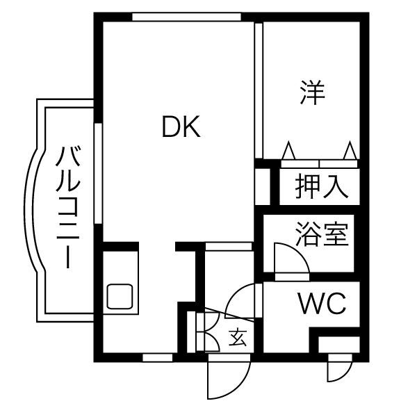 札幌市西区八軒二条東のマンションの間取り