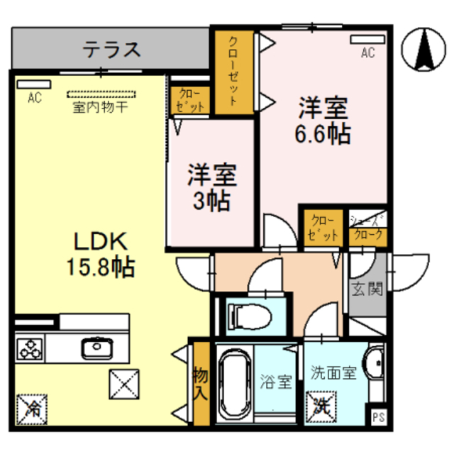 ヴィエン南田辺IIの間取り