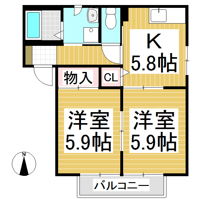 ルシアージュＢの間取り