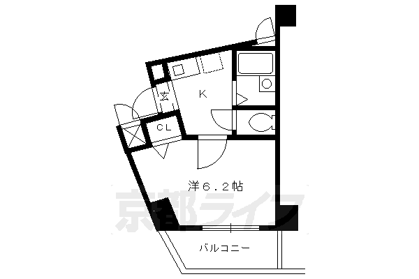 京都市上京区南兼康町のマンションの間取り