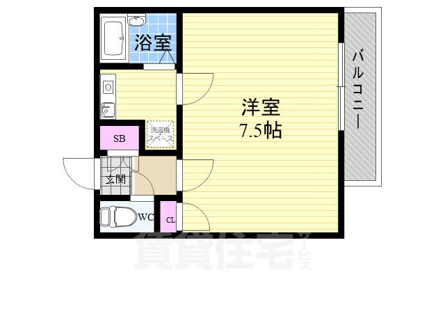 京都市伏見区深草ヲカヤ町のマンションの間取り