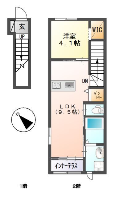 川崎市多摩区菅北浦のアパートの間取り