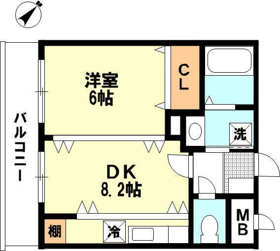 草津市西渋川のマンションの間取り