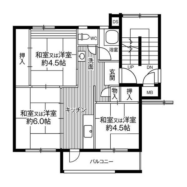 ビレッジハウス仙台鶴ケ谷二丁目19号棟の間取り