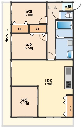 クレンツ海南の間取り