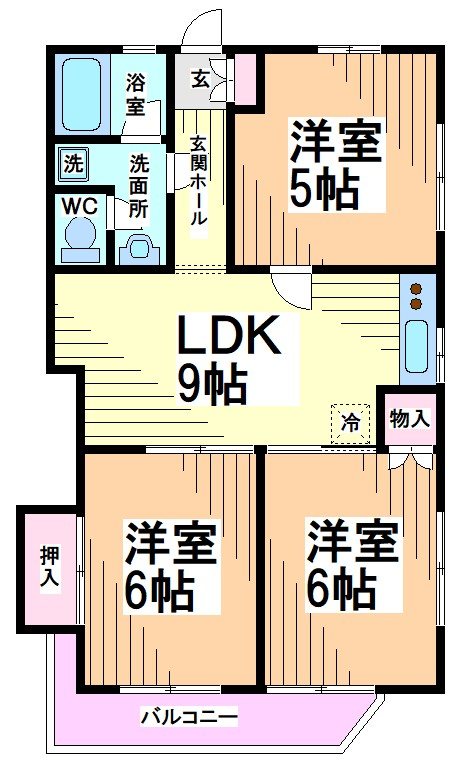 川崎市多摩区宿河原のマンションの間取り